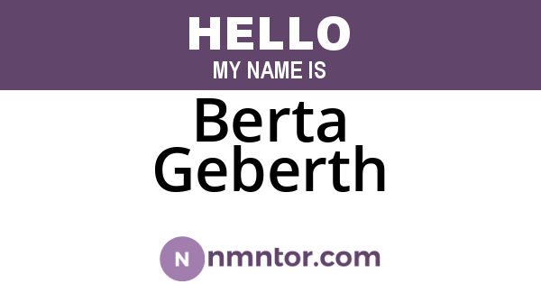 Berta Geberth