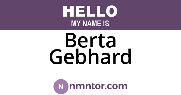 Berta Gebhard