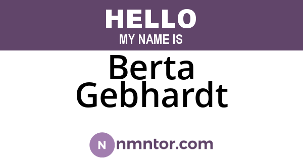 Berta Gebhardt