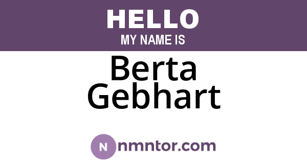 Berta Gebhart