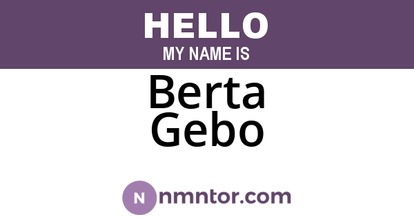 Berta Gebo
