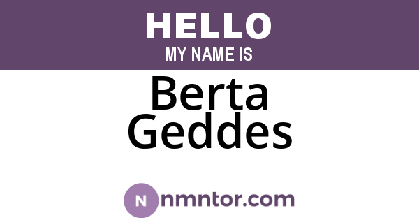 Berta Geddes