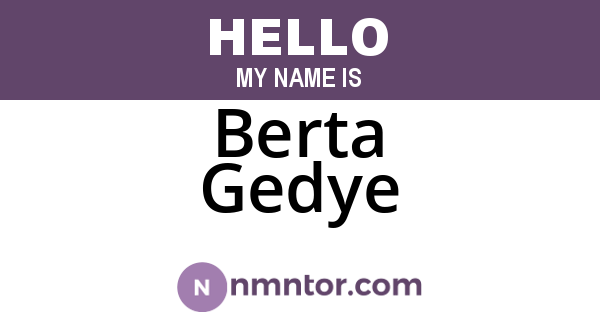 Berta Gedye