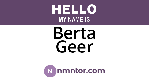 Berta Geer