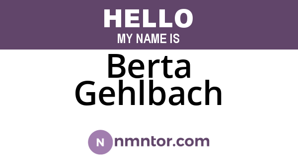 Berta Gehlbach