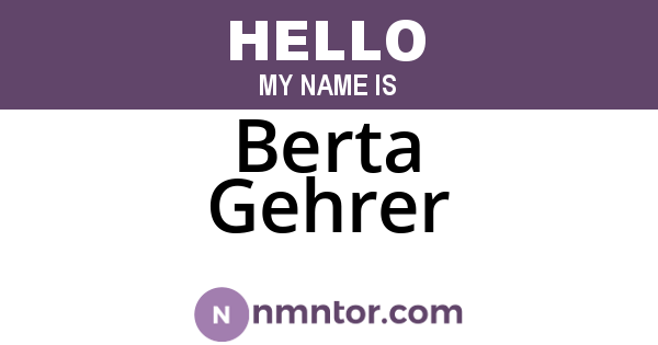 Berta Gehrer