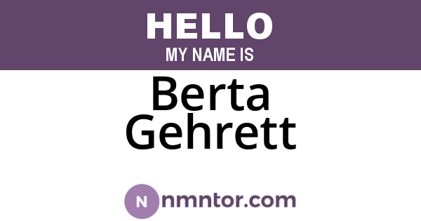 Berta Gehrett