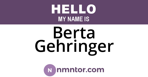 Berta Gehringer