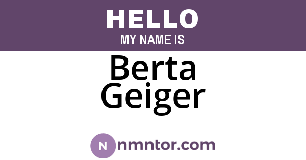 Berta Geiger