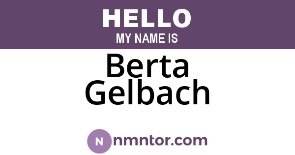Berta Gelbach