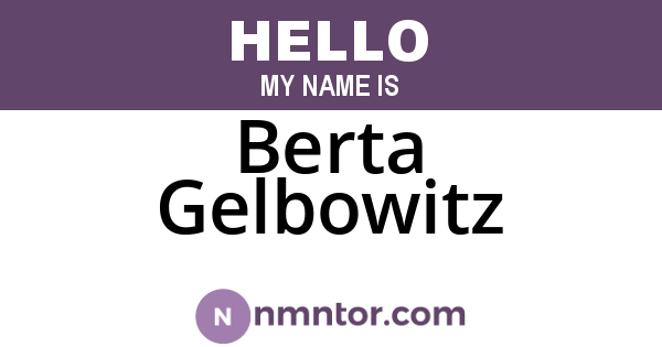 Berta Gelbowitz