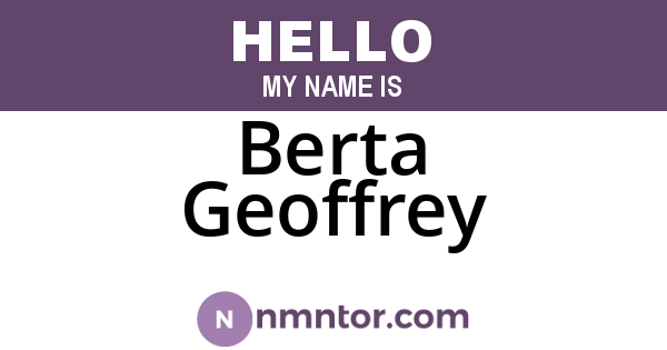 Berta Geoffrey