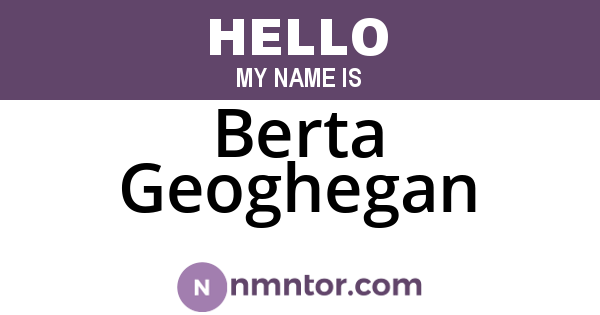 Berta Geoghegan
