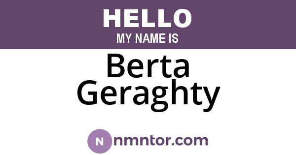 Berta Geraghty