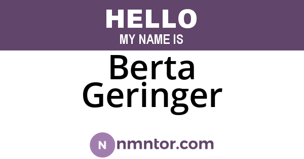Berta Geringer