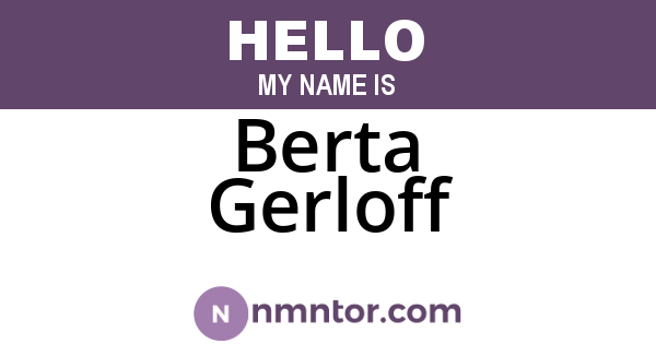 Berta Gerloff
