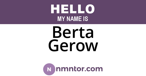 Berta Gerow