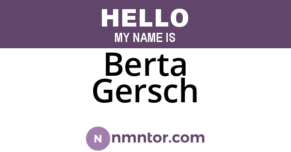 Berta Gersch