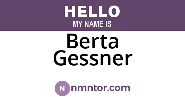 Berta Gessner