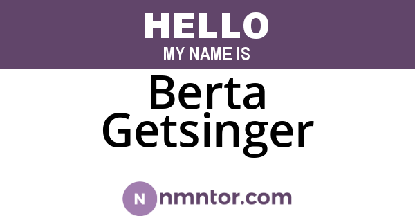 Berta Getsinger