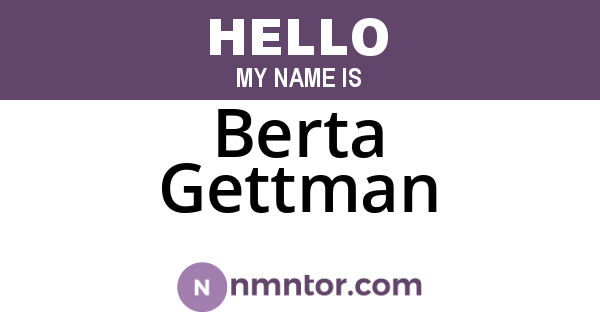 Berta Gettman