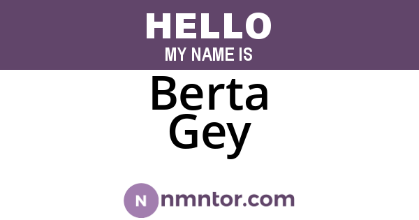Berta Gey
