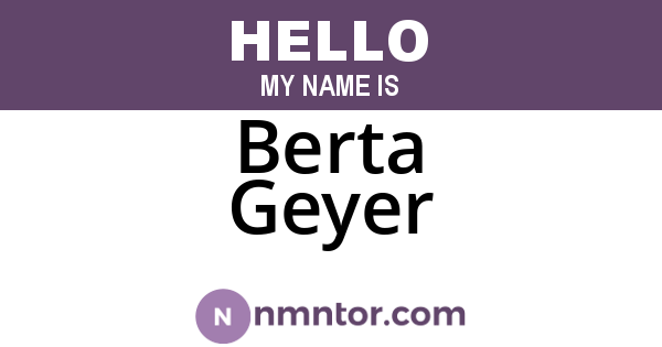 Berta Geyer