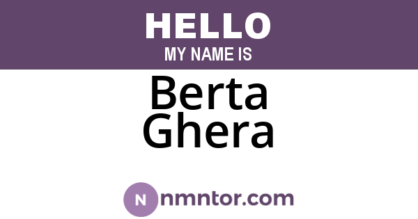 Berta Ghera