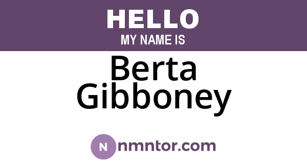 Berta Gibboney