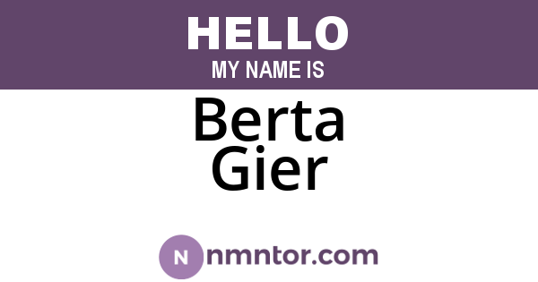 Berta Gier
