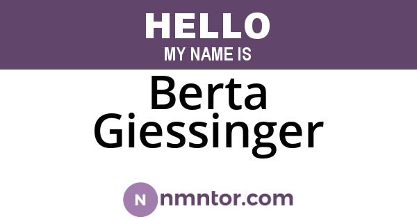 Berta Giessinger