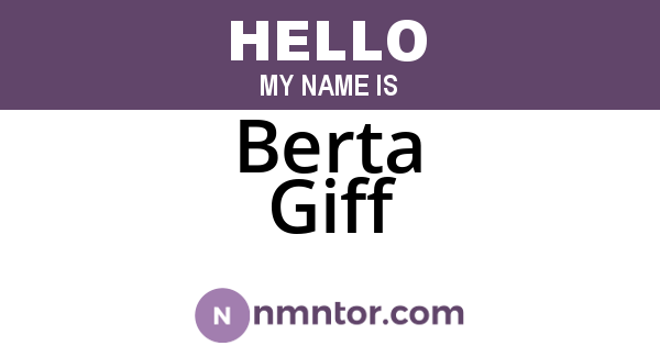 Berta Giff