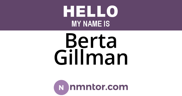 Berta Gillman