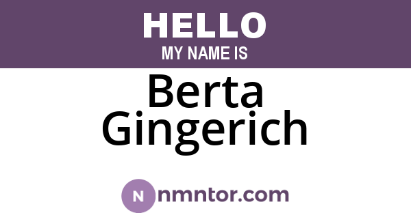 Berta Gingerich