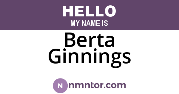 Berta Ginnings