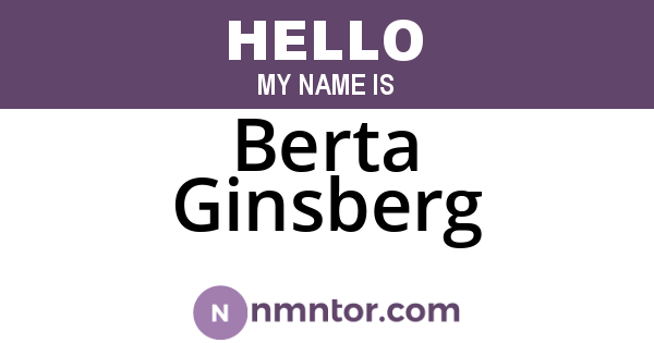 Berta Ginsberg