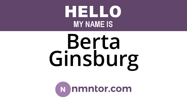 Berta Ginsburg