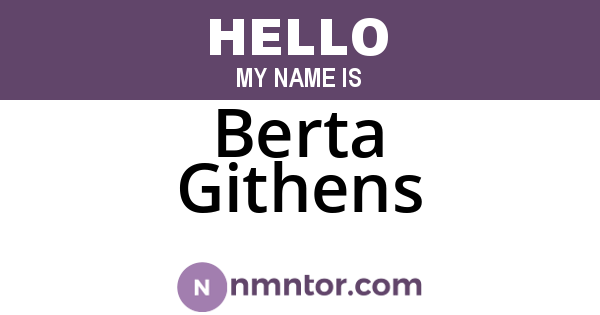 Berta Githens