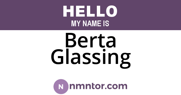 Berta Glassing