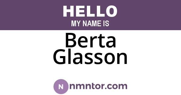 Berta Glasson