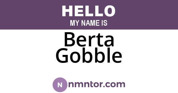 Berta Gobble