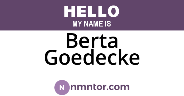 Berta Goedecke