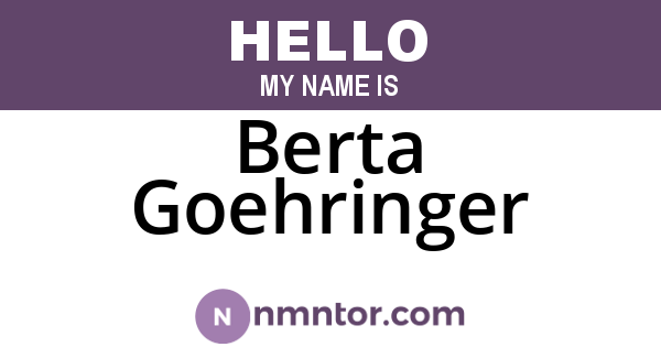 Berta Goehringer
