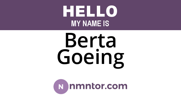Berta Goeing