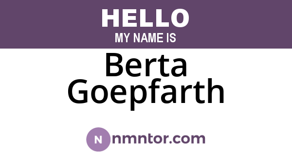 Berta Goepfarth