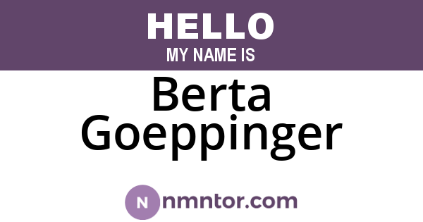 Berta Goeppinger