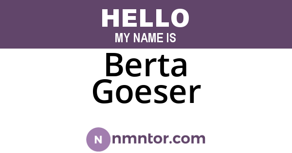 Berta Goeser