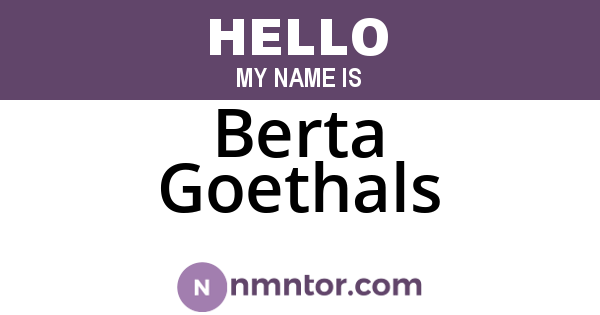 Berta Goethals