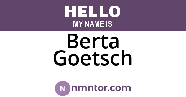 Berta Goetsch