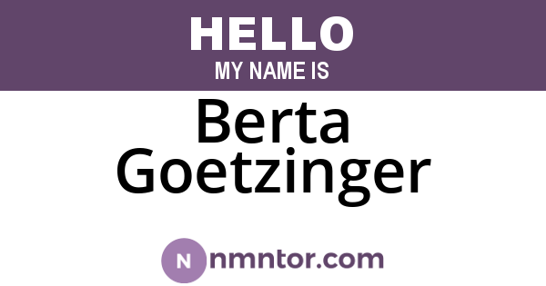 Berta Goetzinger